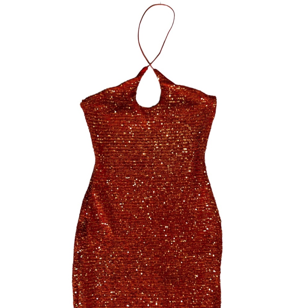 Fashion Nova Orange Sequin Dress